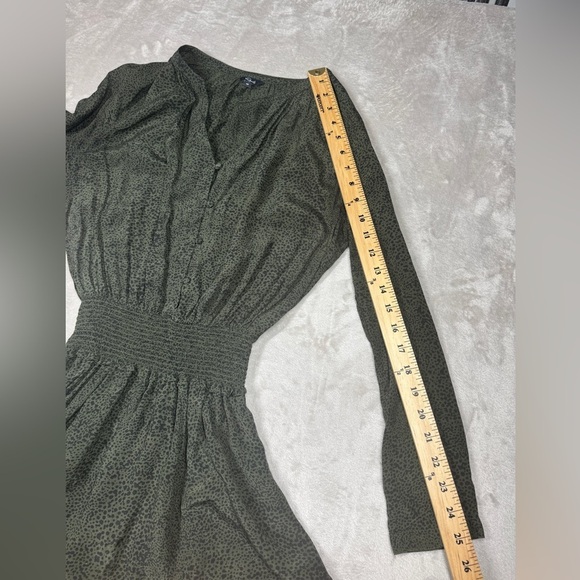 Rails Jasmine Olive Speckled Tiered Button Front Mini Boho Green Dress Size XS - Picture 10 of 16